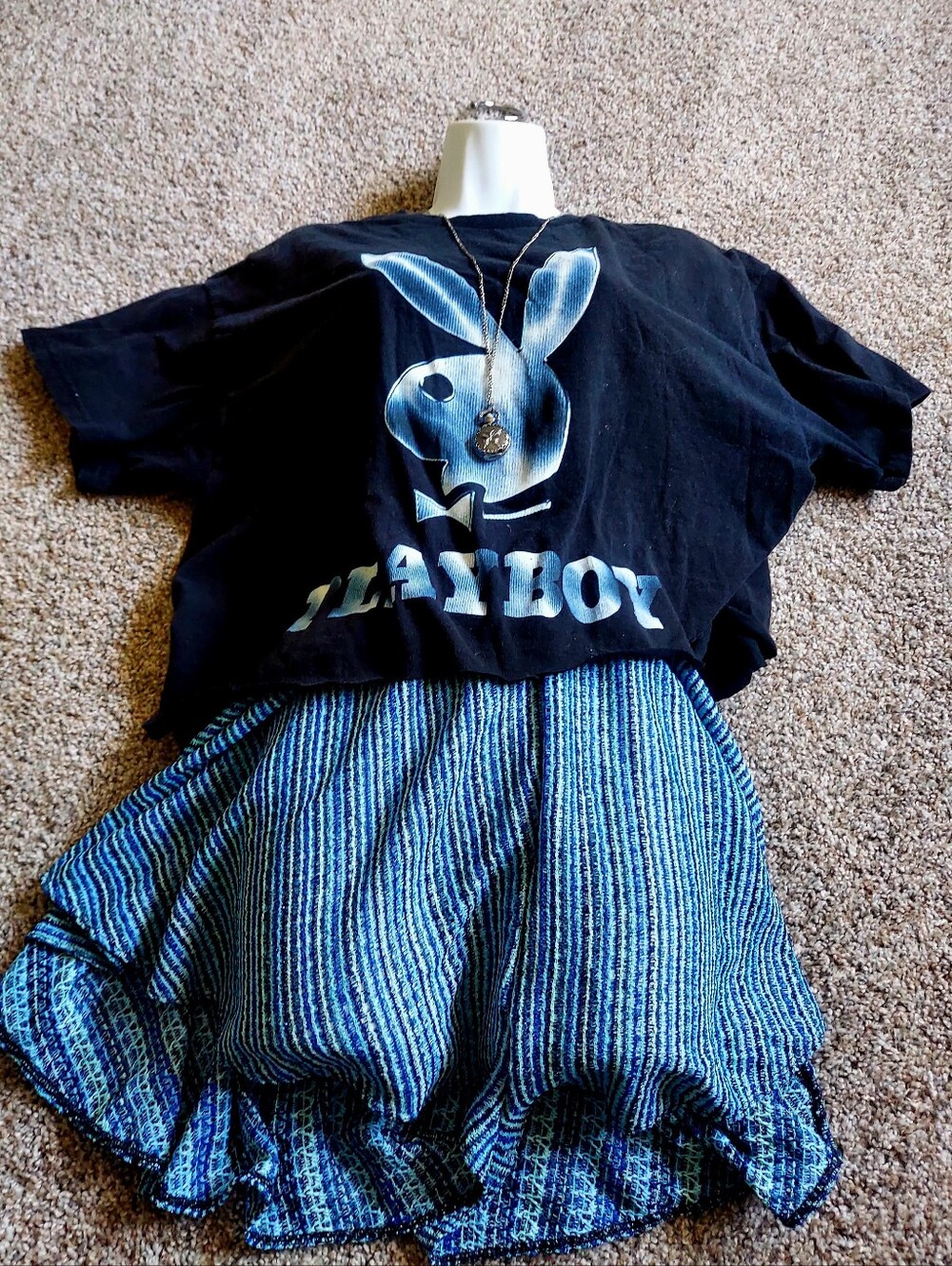 Playboy Black Logo Crop Tee